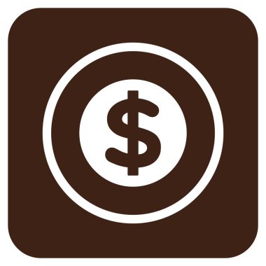 Finans düz kare vektör simgesi