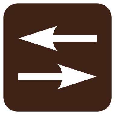 Yatay Exchange oklar düz kare vektör simgesi