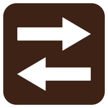 Yatay Çevir oklar düz kare vektör simgesi