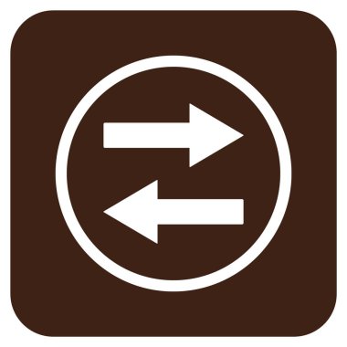 Yatay Çevir oklar düz kare vektör simgesi