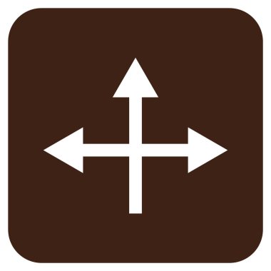 Kavşak yön düz kare vektör simgesi