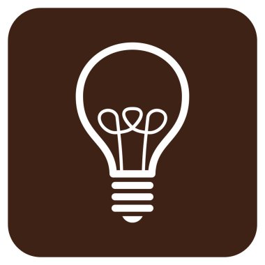 Lamba ampul düz kare vektör simgesi