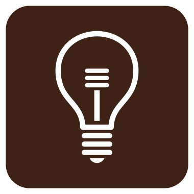 Lamba ampul düz kare vektör simgesi