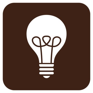 Lamba ampul düz kare vektör simgesi