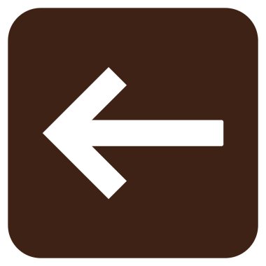 Sol ok düz kare vektör simgesi