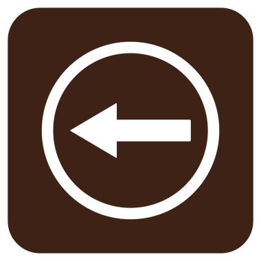 Sol ok düz kare vektör simgesi yuvarlak