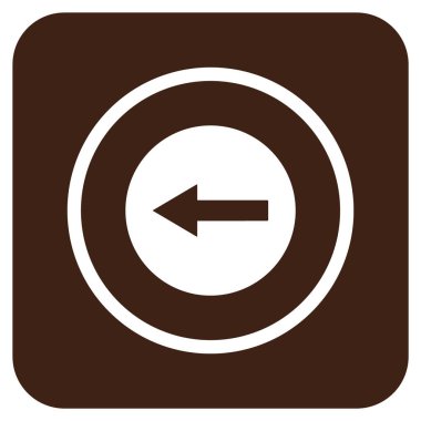 Sol ok düz kare vektör simgesi yuvarlak