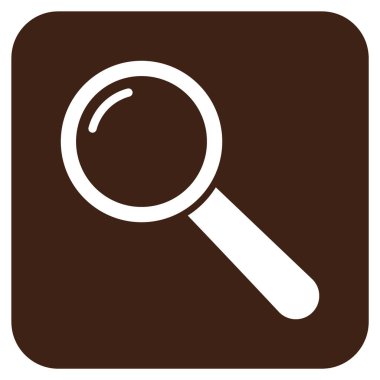 Büyüteç'i düz kare vektör simgesi