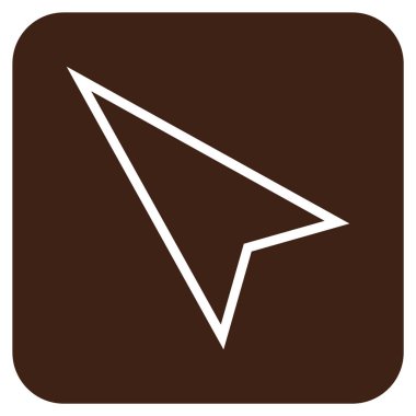 İşaretçi sol düz vektör simgesi kare.