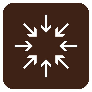 Basınç oklar düz kare vektör simgesi