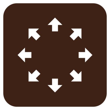 Radyal oklar düz kare vektör simgesi