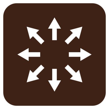 Radyal oklar düz kare vektör simgesi