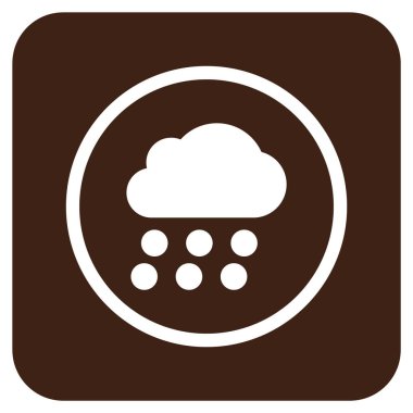 Yağmur bulutu düz kare vektör simgesi