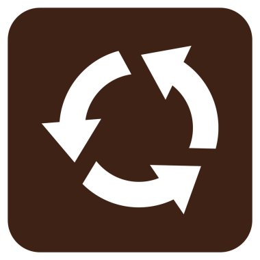 Geri dönüşüm düz kare vektör simgesi