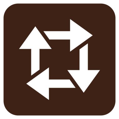 Geri dönüşüm düz kare vektör simgesi