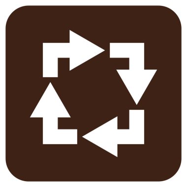 Geri dönüşüm düz kare vektör simgesi