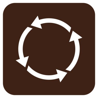 Geri dönüşüm düz kare vektör simgesi