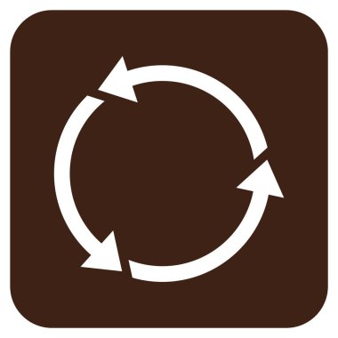 Geri dönüşüm düz kare vektör simgesi