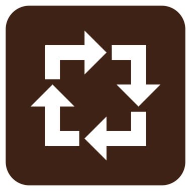 Geri dönüşüm düz kare vektör simgesi