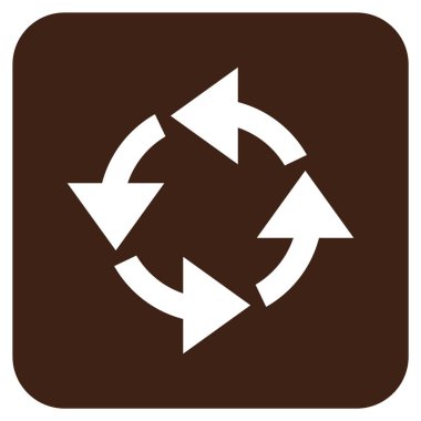 Geri dönüşüm düz kare vektör simgesi