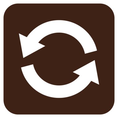 Düz kare vektör simge Yenile