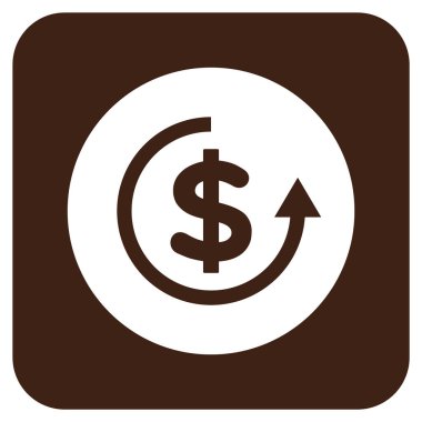 Düz kare vektör simge iade