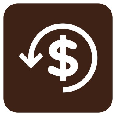 Düz kare vektör simge iade