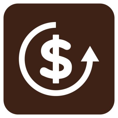 Düz kare vektör simge iade