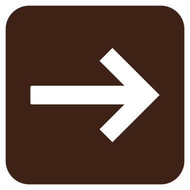 Sağ ok düz kare vektör simgesi