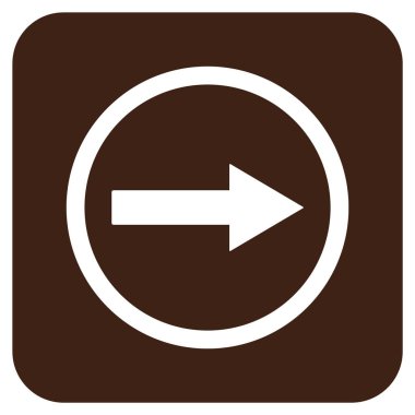 Sağ ok düz kare vektör simgesi yuvarlak