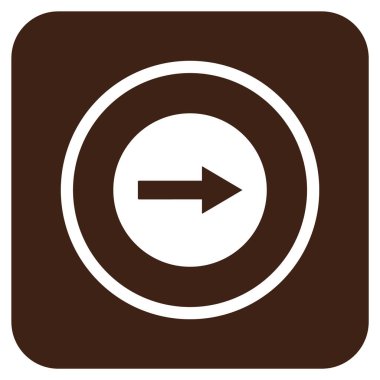 Sağ ok düz kare vektör simgesi yuvarlak