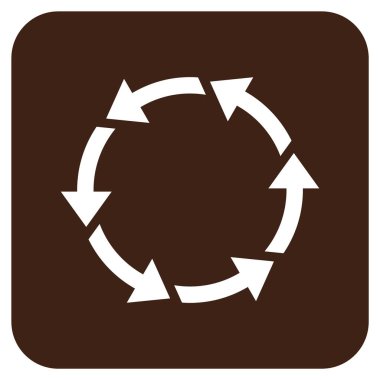 Saatin tersi yönde düz kare vektör simge döndürmek