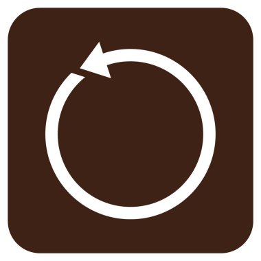 Saatin tersi yönde düz kare vektör simge döndürmek