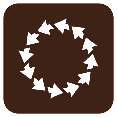 Saatin tersi yönde düz kare vektör simge döndürmek