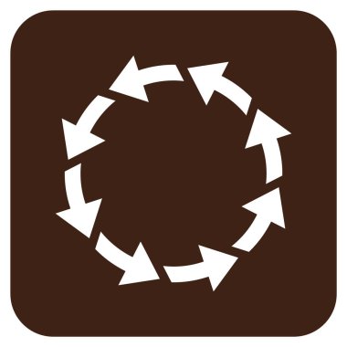 Saatin tersi yönde düz kare vektör simge döndürmek