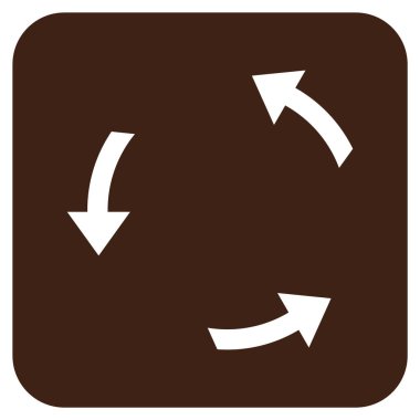 Saatin tersi yönde düz kare vektör simge döndürmek