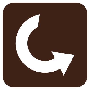 Saatin tersi yönde düz kare vektör simge döndürmek