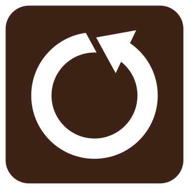 Saatin tersi yönde düz kare vektör simge döndürmek