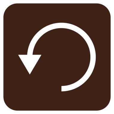 Saatin tersi yönde düz kare vektör simge döndürmek