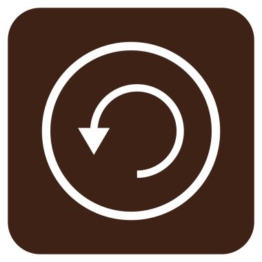 Saatin tersi yönde düz kare vektör simge döndürmek