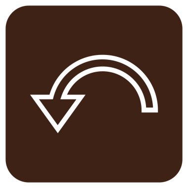 Sol düz kare vektör simge döndürmek