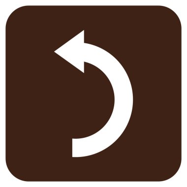 Sol düz kare vektör simge döndürmek