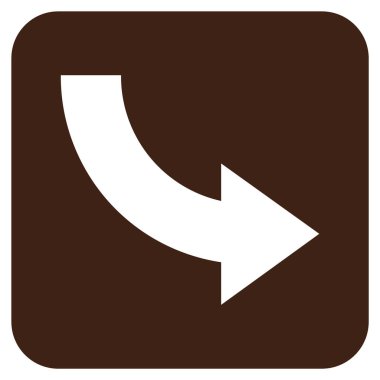 Sağa döndür düz kare vektör simgesi