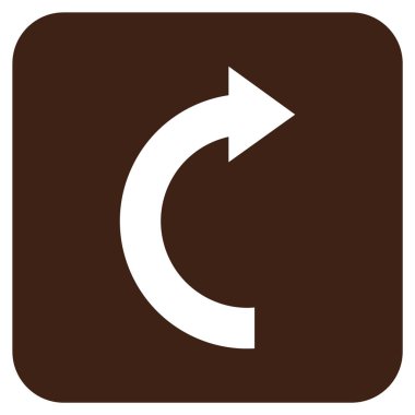 Sağa döndür düz kare vektör simgesi