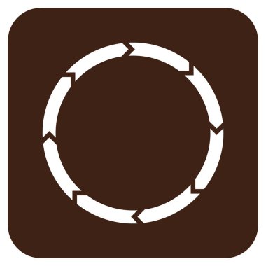 Döndürme düz kare vektör simgesi