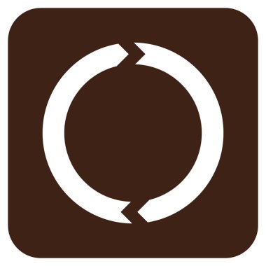 Döndürme düz kare vektör simgesi