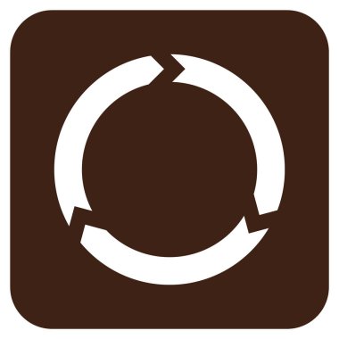 Döndürme düz kare vektör simgesi