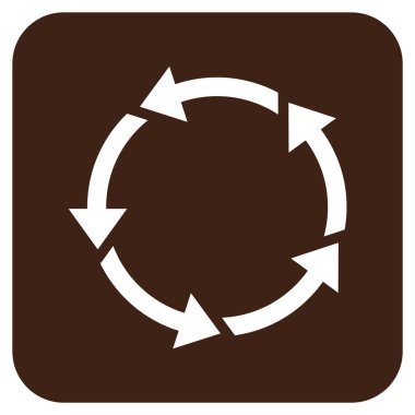 Döndürme düz kare vektör simgesi