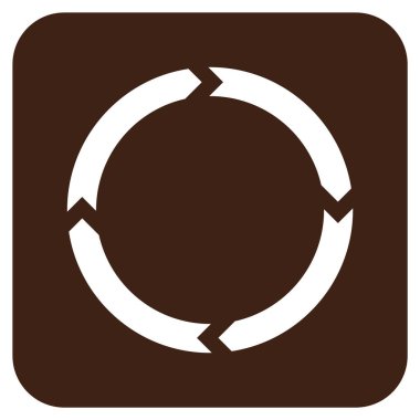 Döndürme düz kare vektör simgesi