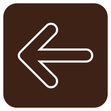 Ok sol düz kare vektör simgesi yuvarlak